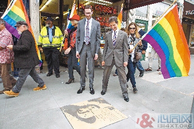 卡斯特罗街彩虹名人大道 纪念同性恋人权先驱